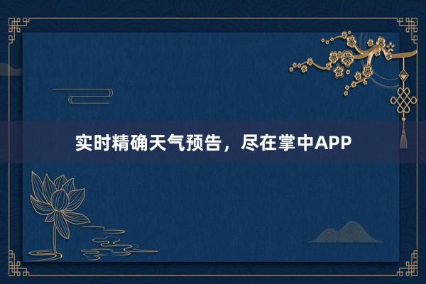 实时精确天气预告，尽在掌中APP